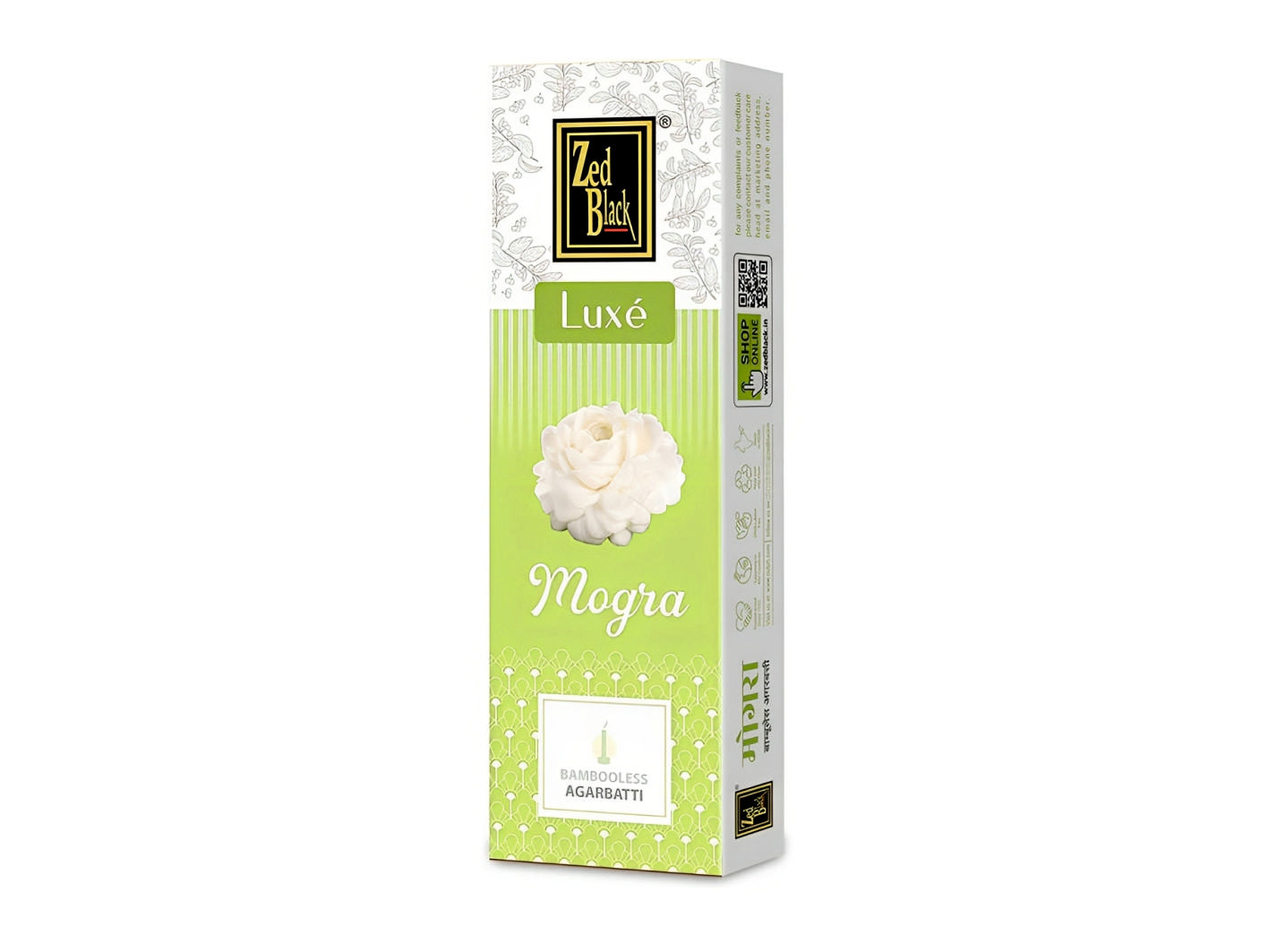 Zed Black Bamboo Less Agarbatti / Incense Sticks – Luxe Series - Pack of 1 Incense Sticks, Good Vibes Pack (Approx 70 Sticks) | Mogra)