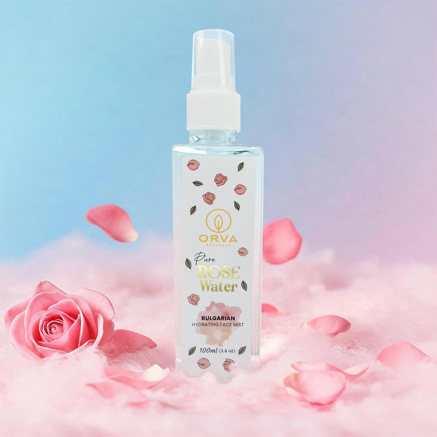 Orva Naturals Pure Rose Water Bulgarian hydrating face mist 100 ml