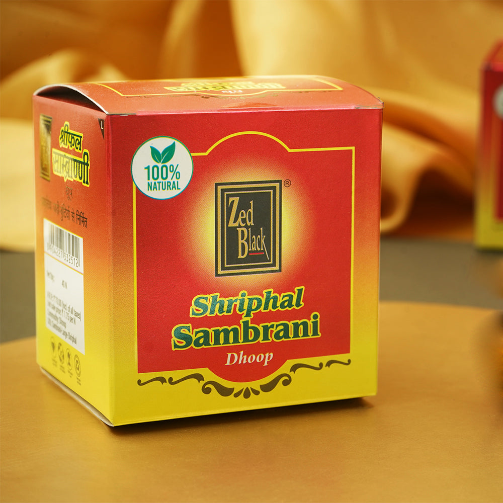 Zed Black Shriphal Sambrani Dhoop Sticks , Made from Natural Ingredients in Jar Packets - Combo Dhoop Sticks - Pack of 2