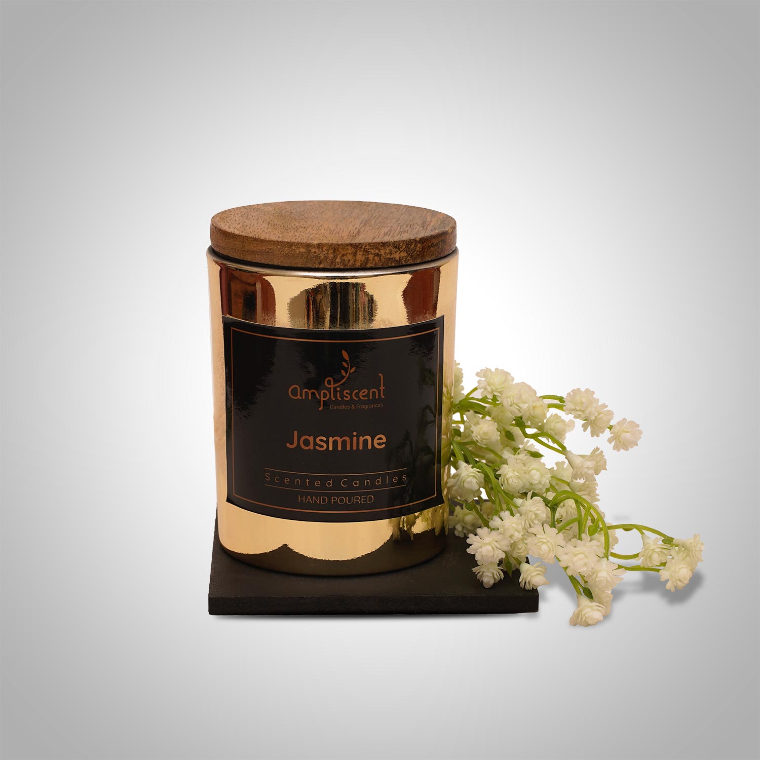 Ampliscent Exotic Candles Collection- Golden Metallic Finish Glass