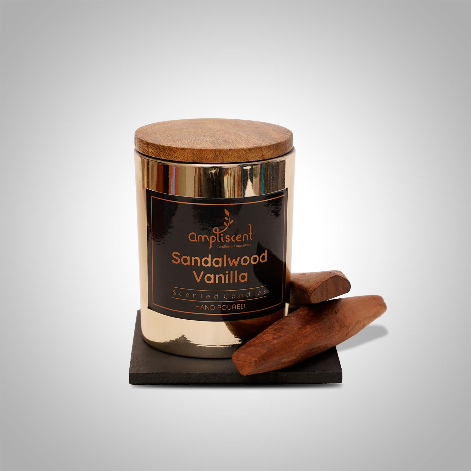 Ampliscent Exotic Candles Collection- Golden Metallic Finish Glass