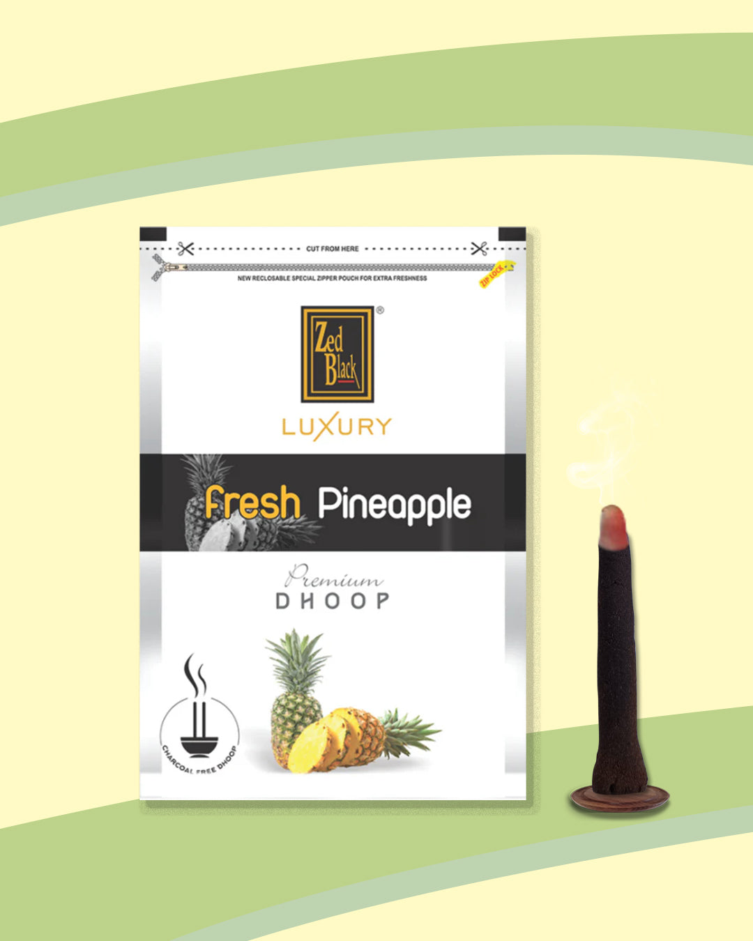 Fresh Pineapple Dhoop Batti In Resealable Pack