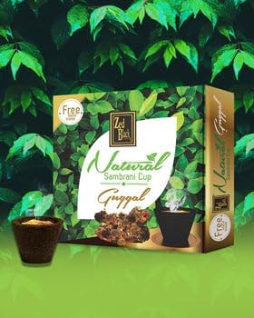 Zed Black Natural Guggal Sambrani Cups - Pack of 3