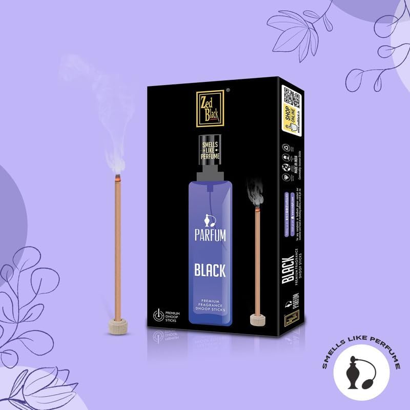 Zed Black Parfum Fragrance Bamboo Less Dhoop Sticks