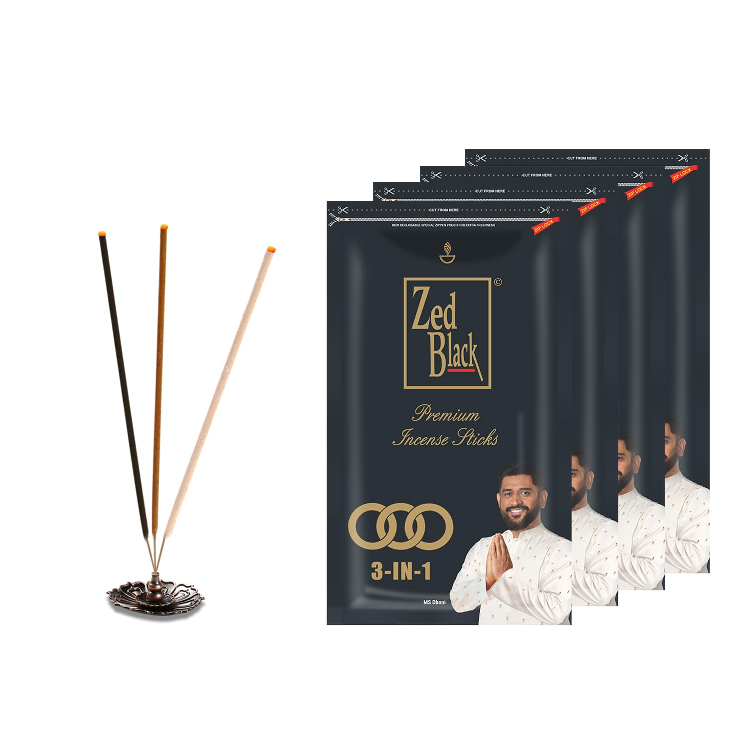 Zed Black 3 in 1 Incense Sticks