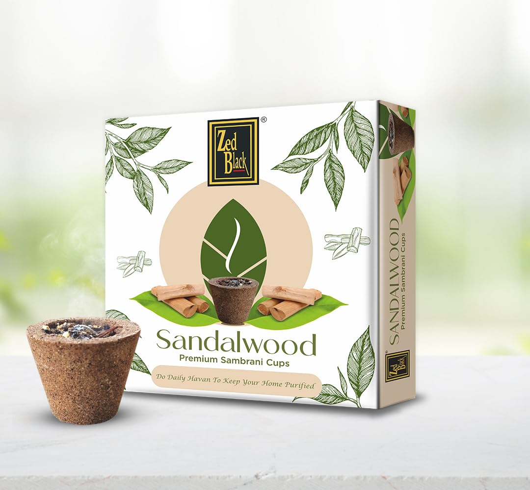 Zed Black Sandalwood Sambrani Cups | Pooja & Havan