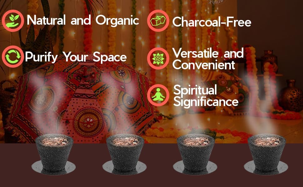 Zed Black Natural Guggal Sambrani Cups - Pack of 3