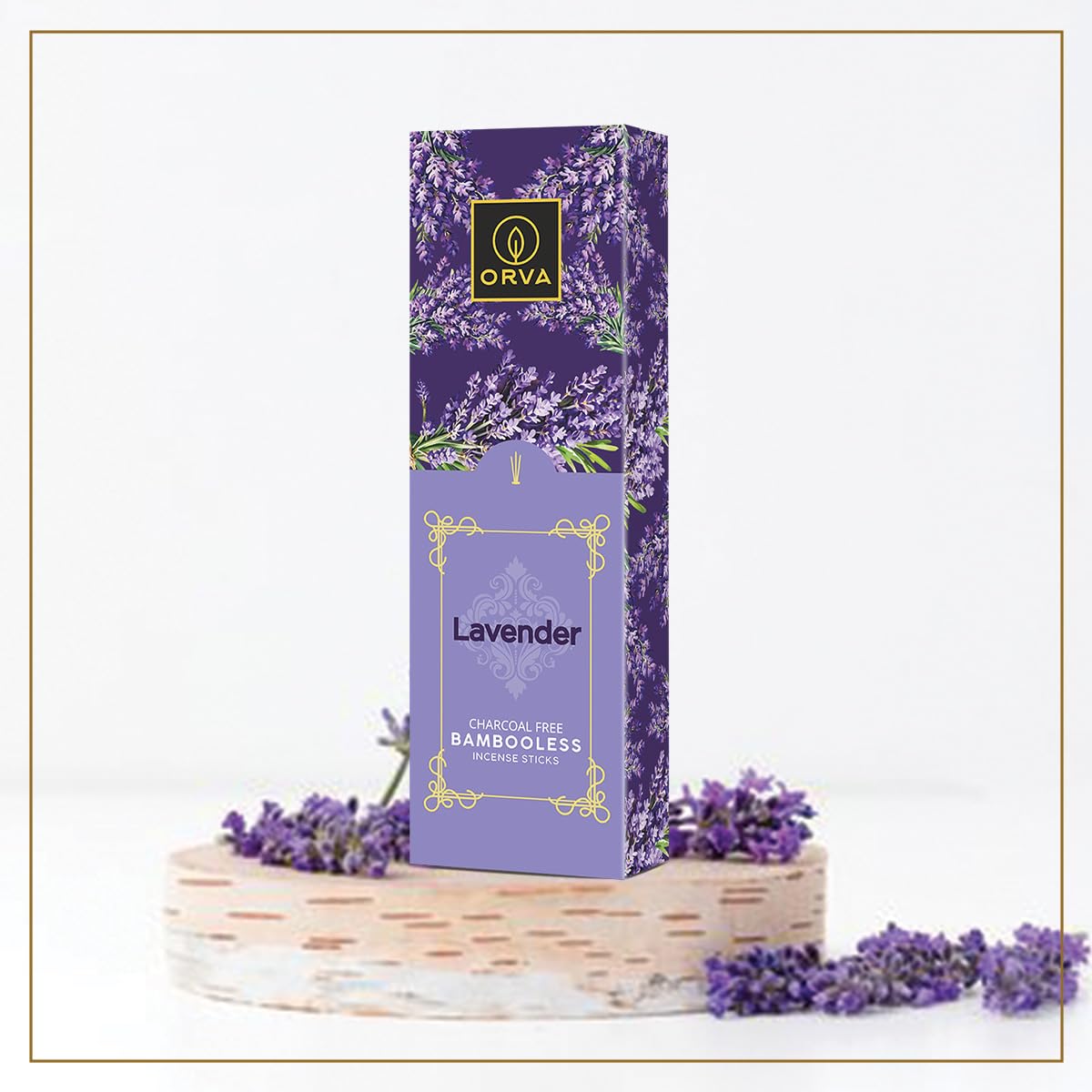 ORVA Bambooless Incense Sticks: Camphor, Lavender, Patchouli, Sandal Pack of 4 (360 g)
