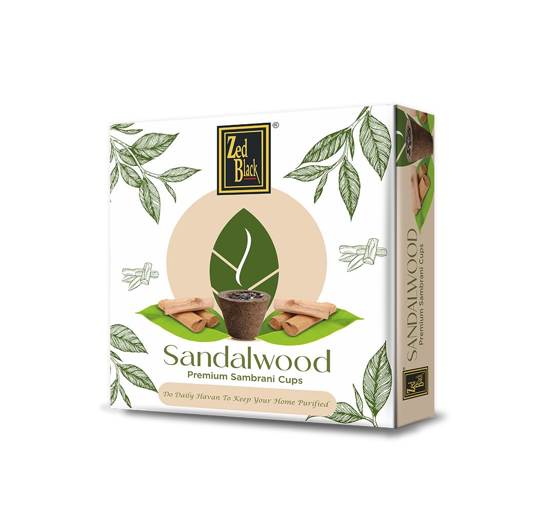 Zed Black Sandalwood Sambrani Cups | Pooja & Havan