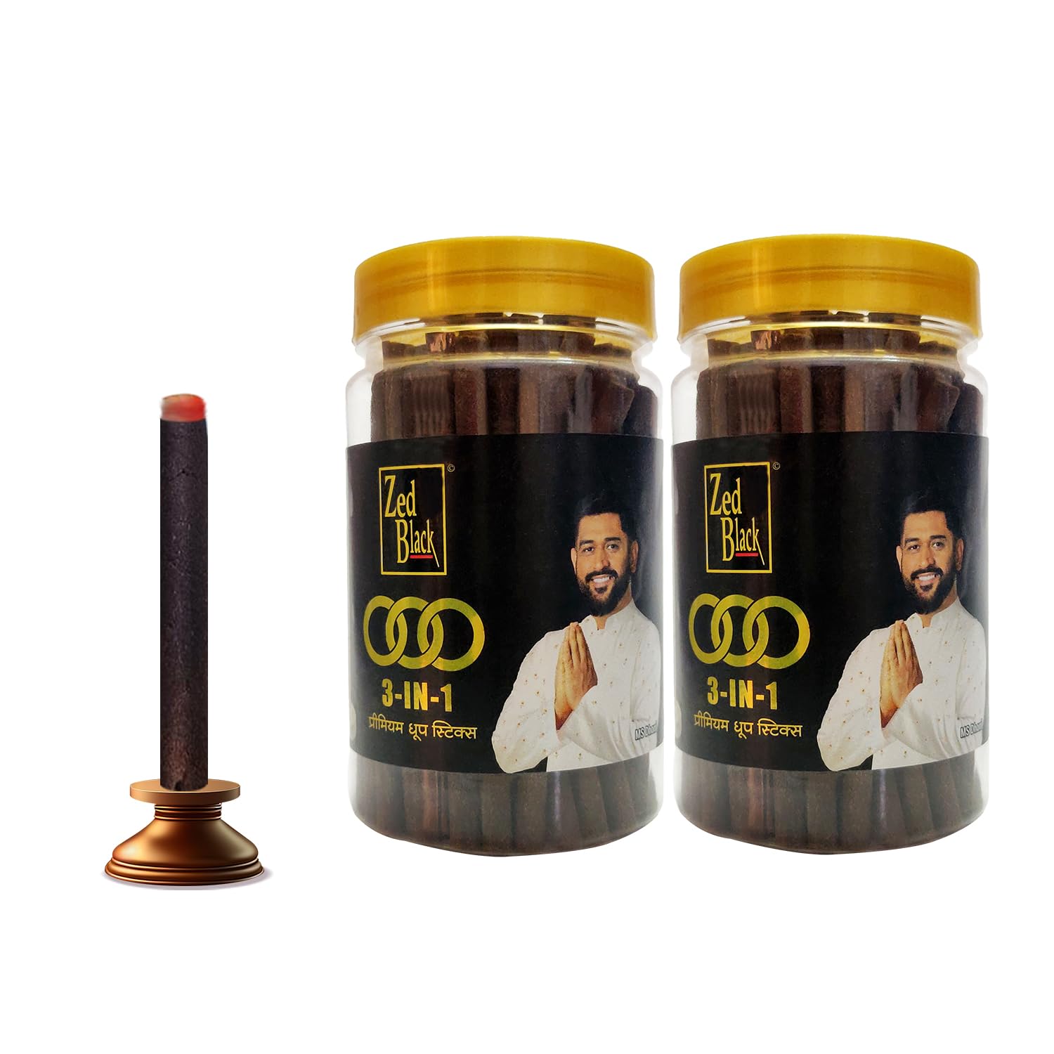 Zed Black 3-In-1 Premium Dhoop Sticks Jar Pack