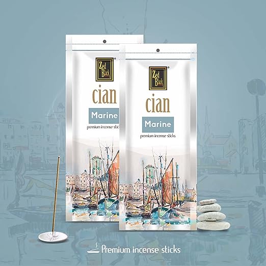Zed Black Cian Agarbatti / Incense Sticks Pack of 5 (in 5 Fragrances of Marine, Rose, Marigold, Lavender and Ivory)