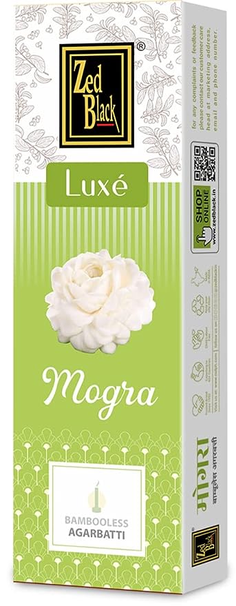 Zed Black Bamboo Less Agarbatti / Incense Sticks – Luxe Series - Pack of 4 Incense Sticks, Good Vibes Pack (Approx 70 Sticks | 4 Fragrances - Chandan, Gulab, Loban and Mogra) (377 GM)