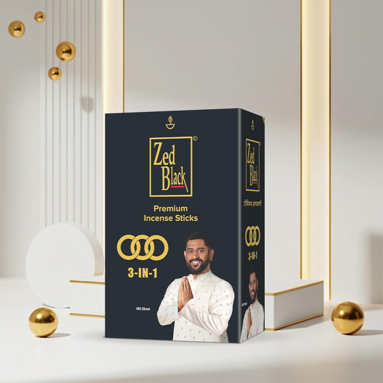 Zed Black 3–in-1 Premium Incense Sticks for Everyday Use Long Lasting Mesmerizing Scent Sticks for Meditational or Religious Purpose - Pack of 2