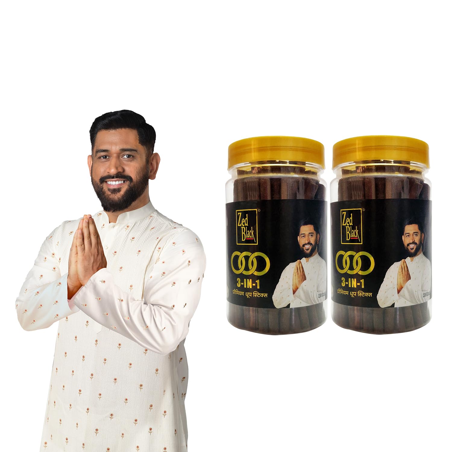 Zed Black 3 In1 Dhoop Sticks Jar