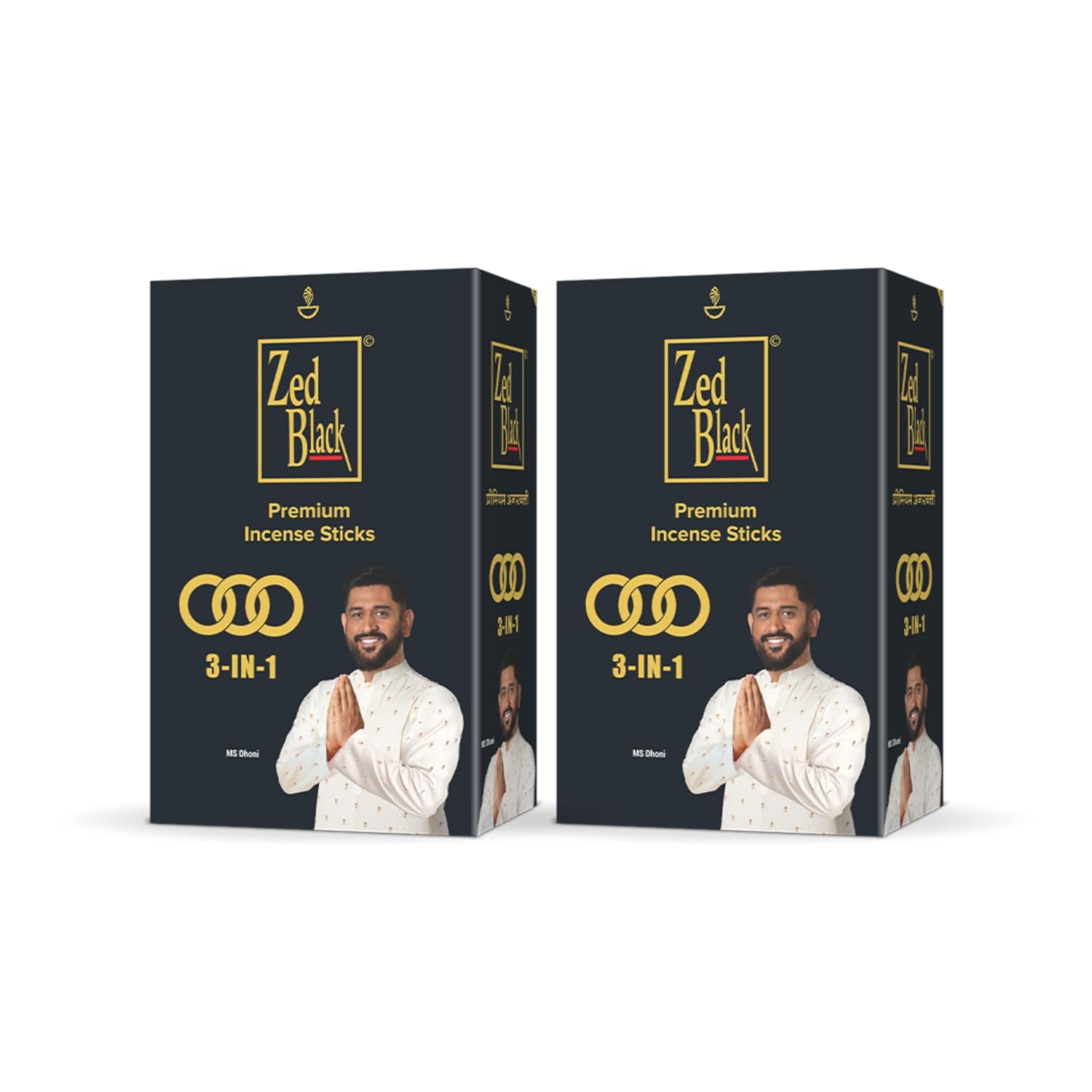 Zed Black 3–in-1 Premium Incense Sticks for Everyday Use Long Lasting Mesmerizing Scent Sticks for Meditational or Religious Purpose - Pack of 2