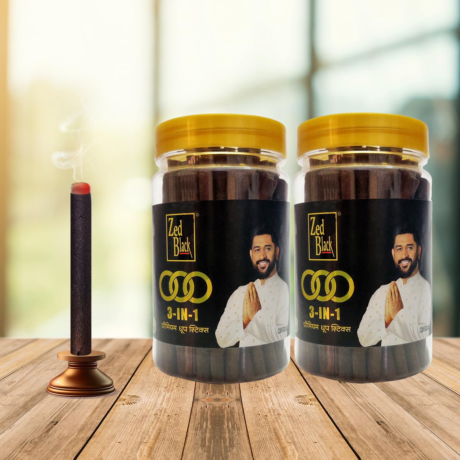 Zed Black 3 In1 Dhoop Sticks Jar