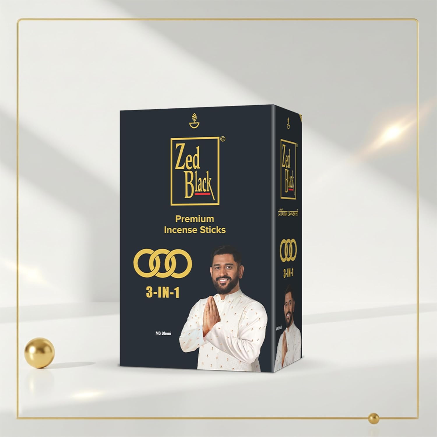 Zed Black 3–in-1 Premium Incense Sticks for Everyday Use Long Lasting Mesmerizing Scent Sticks for Meditational or Religious Purpose - Pack of 2