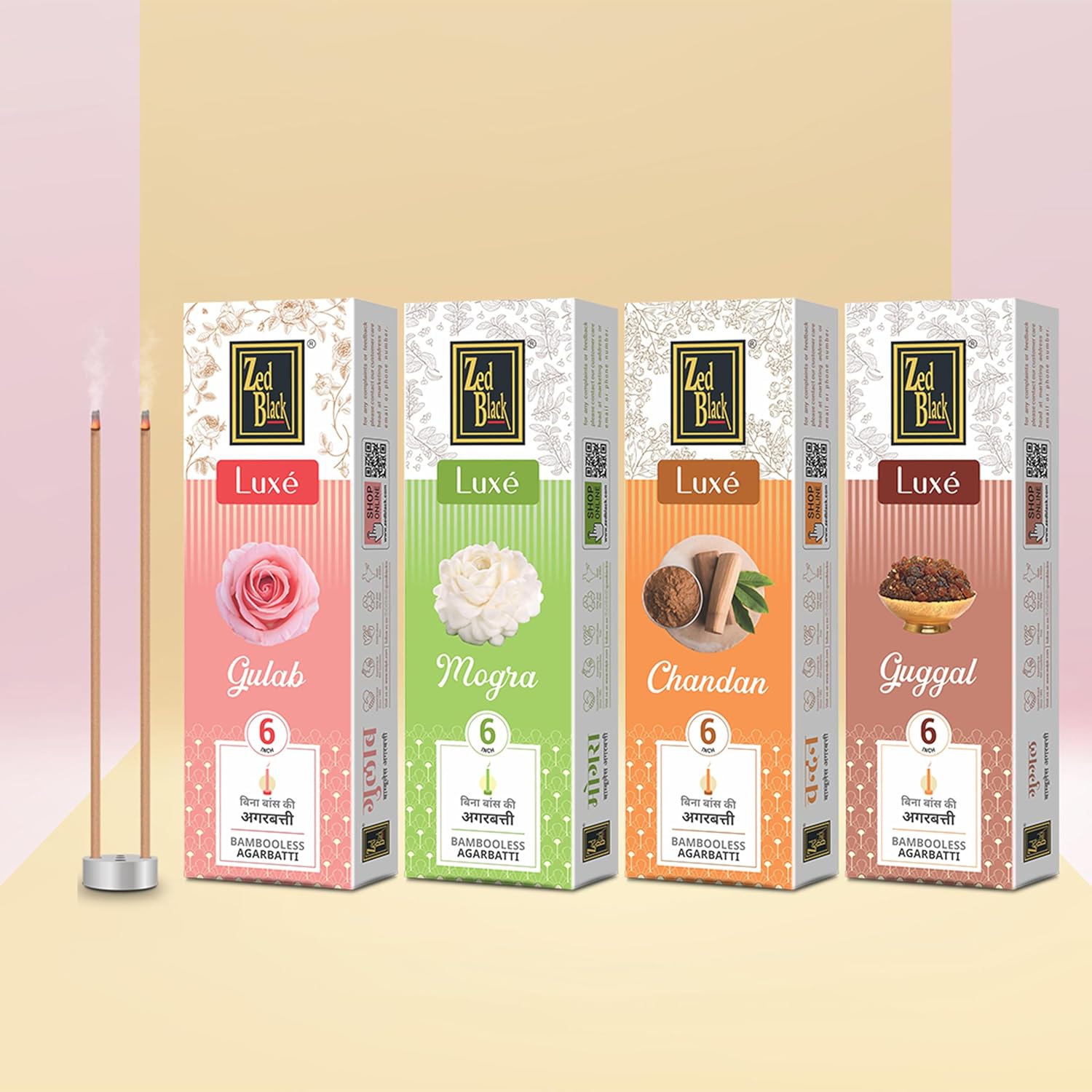 Zed Black Bamboo Less Incense Sticks – Luxe Series