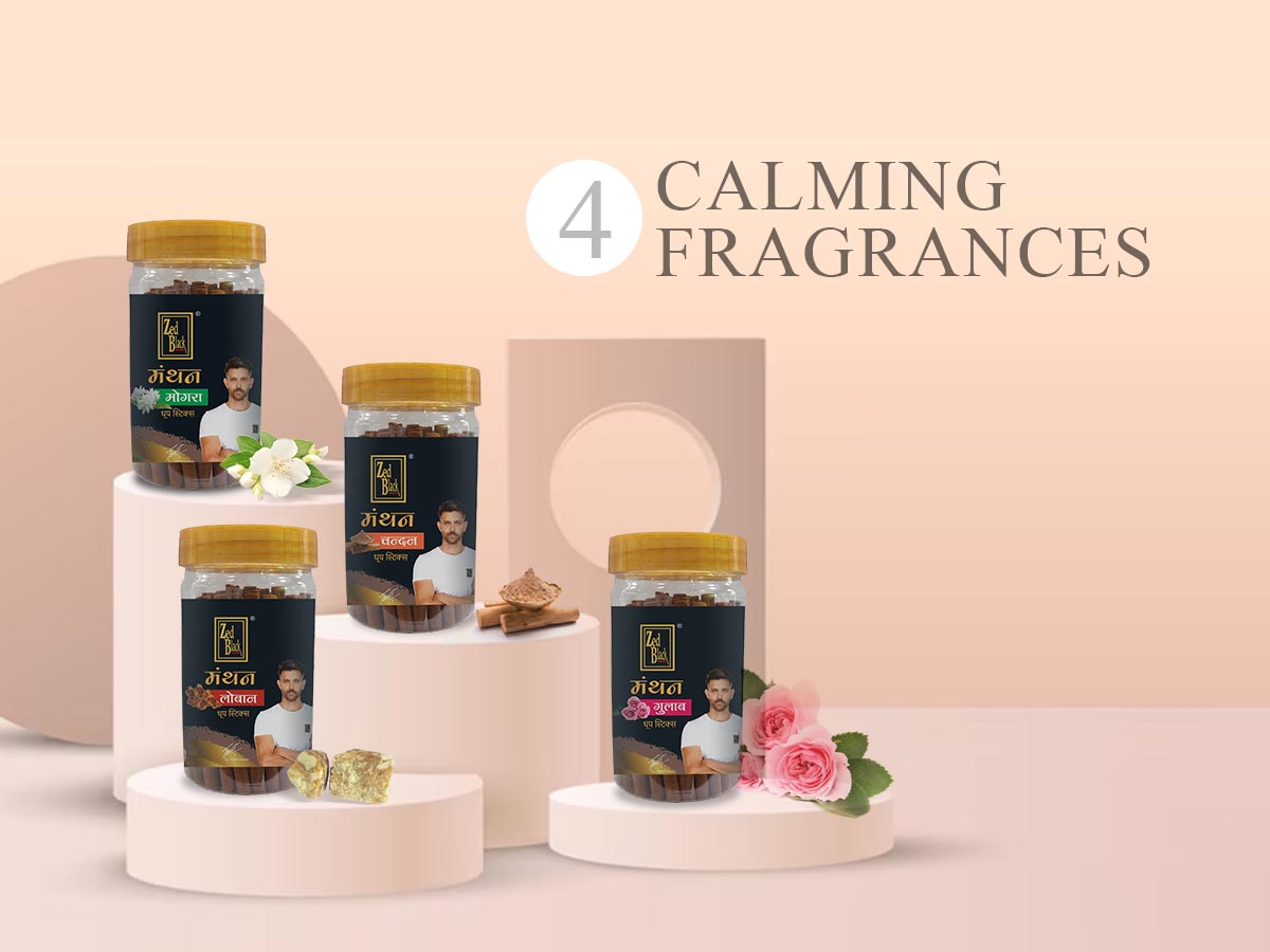 Zed Black Bamboo Less Dhoop Sticks in Jar Packing Dhoop Sticks – Manthan Series No Bamboo | Combo Dhoop Sticks– Pack of 4 (408 GM)