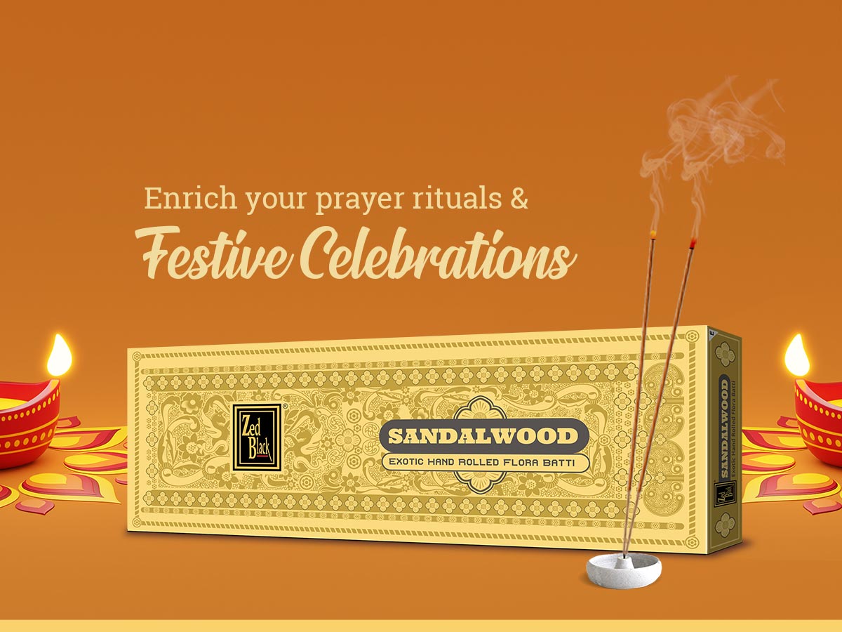 Zed Black Sandalwood Hand-Rolled Flora Batti - Pack of 2 Agarbatti / Incense Batti, Long-Lasting Incense Sticks for Special Puja Experience, Festivals, Occasions, Ideal for Gifting GoodVibes Pack ( Approx 70 Agarbatti Sticks | Handrolled (381 GM)