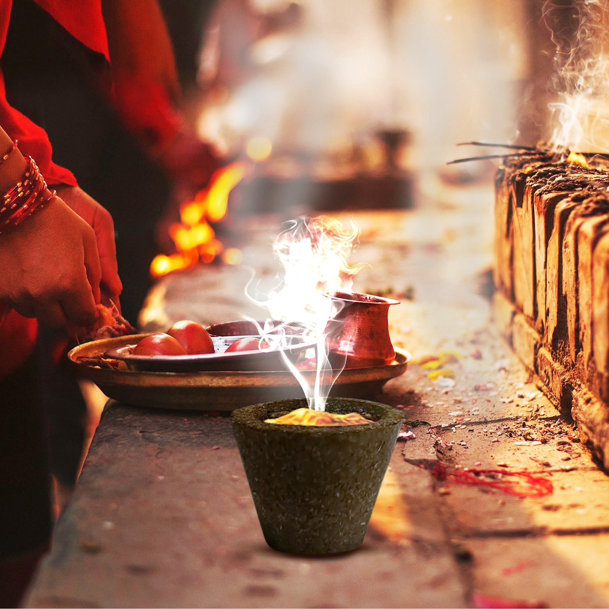 Gauved Sambrani Cup Combo of 2 Pack - Guggal & Loabn - Made with Cow Dung- Pack of 2 U