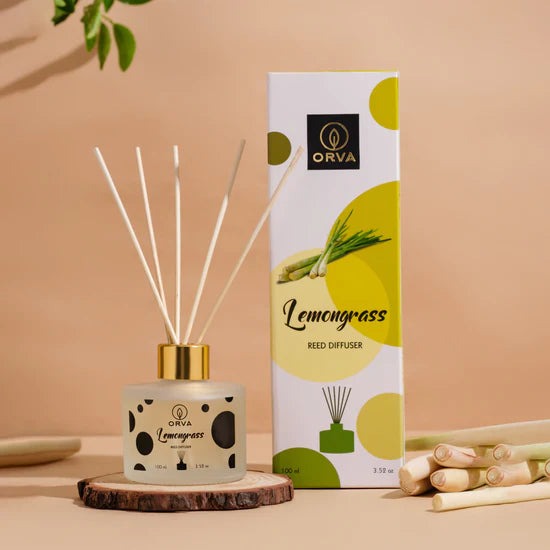 Orva Reed Diffuser Fragrance for Home, Workplace, Enclosed Spaces | 100ml | Includes 6 Rattan Sticks Free | Stress Relief | Mood Enhancer (Pack of 1)