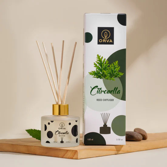 Orva Reed Diffuser Fragrance for Home, Workplace, Enclosed Spaces | 100ml | Includes 6 Rattan Sticks Free | Stress Relief | Mood Enhancer (Pack of 1)