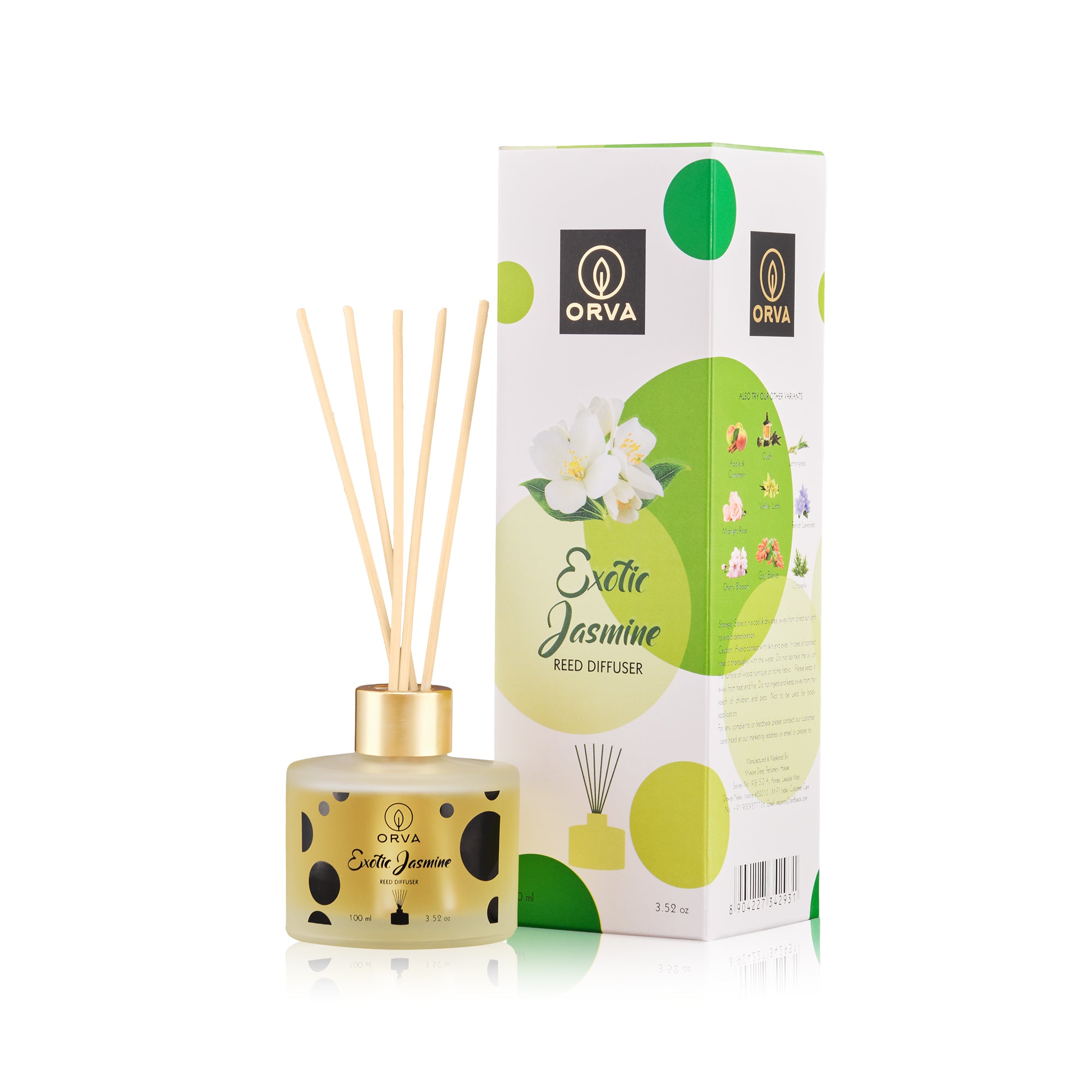 Orva Reed Diffuser Fragrance for Home, Workplace, Enclosed Spaces | 100ml | Includes 6 Rattan Sticks Free | Stress Relief | Mood Enhancer (Pack of 1)