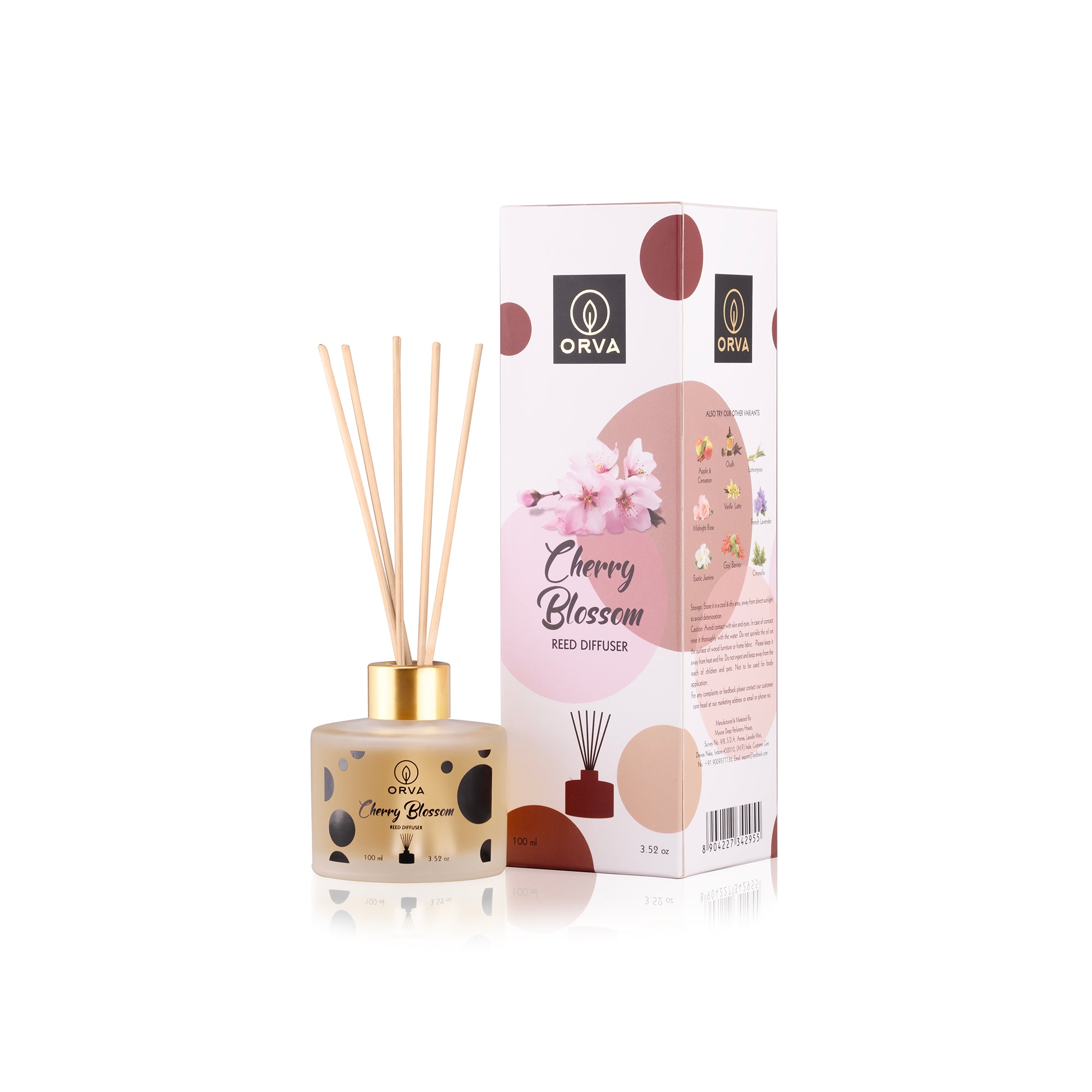 Orva Reed Diffuser Fragrance for Home, Workplace, Enclosed Spaces | 100ml | Includes 6 Rattan Sticks Free | Stress Relief | Mood Enhancer (Pack of 1)
