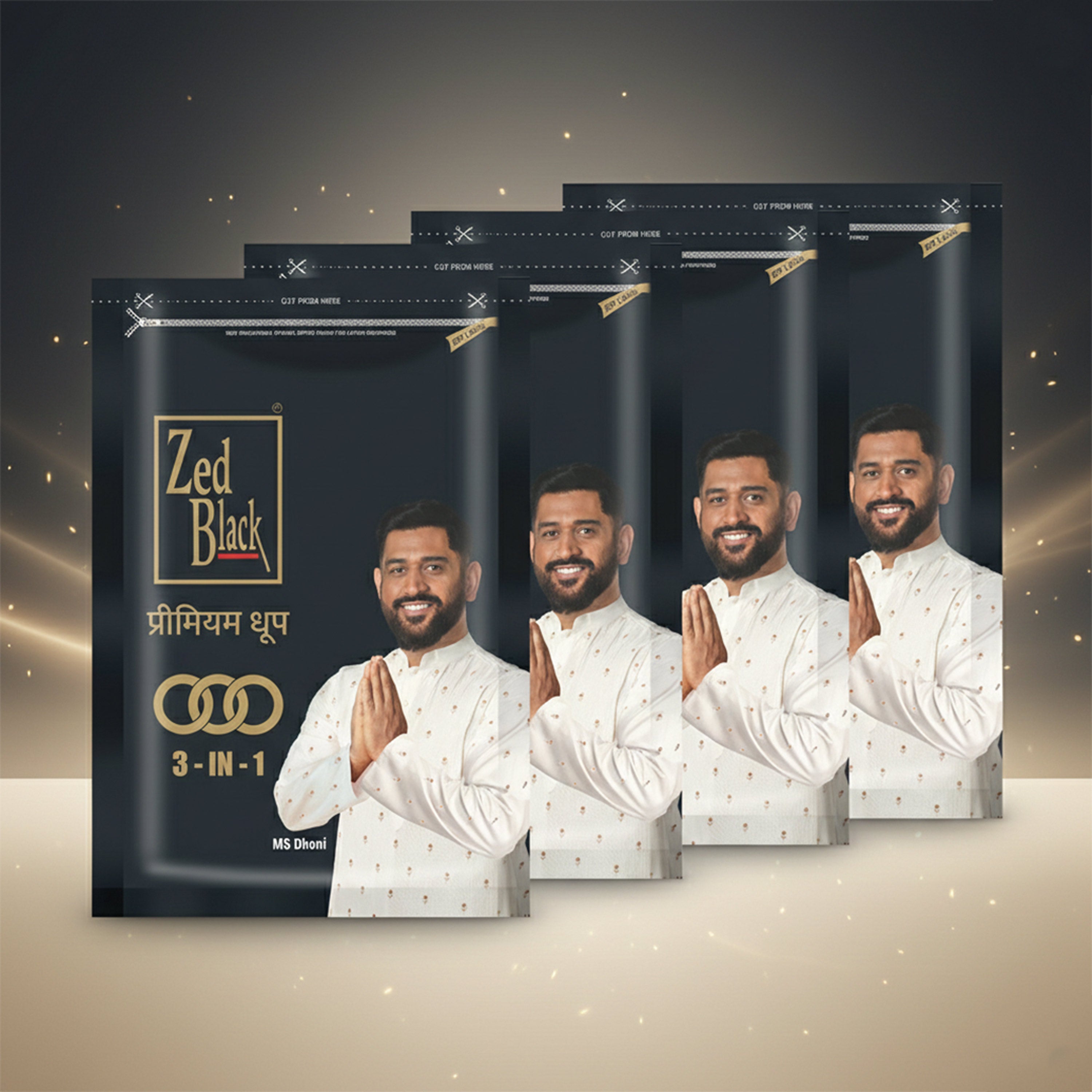 Zed Black Parfum Dhoop Big Batti in Family Zipper Packing Incense Dhoop 4 Fragrance- 3 in 1 | Combo Assorted Dhoop - Pack of 4