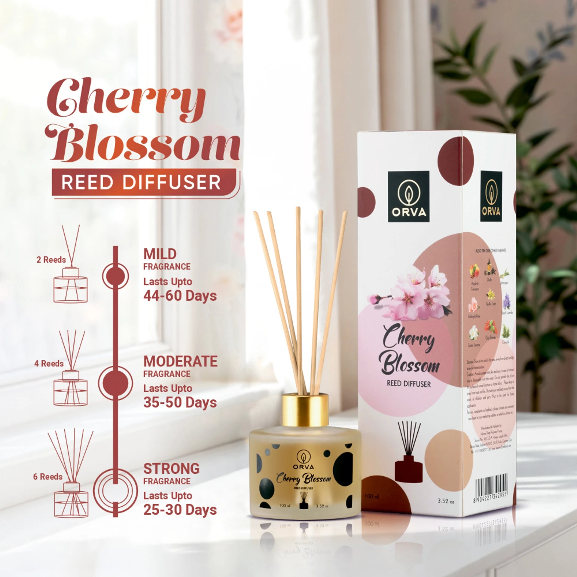CHERRY BLOSSOM Reed Diffuser Fragrance Include Diffuser Oil | 100ml