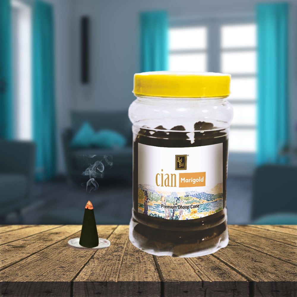 Zed Black Dhoop Big Cones Cian Marigold in Jar Packing Incense Dhoop Cones | Combo Assorted Dhoop - Pack of 2