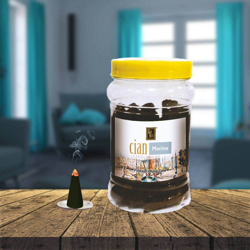 Zed Black Cian Marine Dhoop Big Cones in Jar Packing Incense Dhoop Cones | Combo Assorted Dhoop - Pack of 2