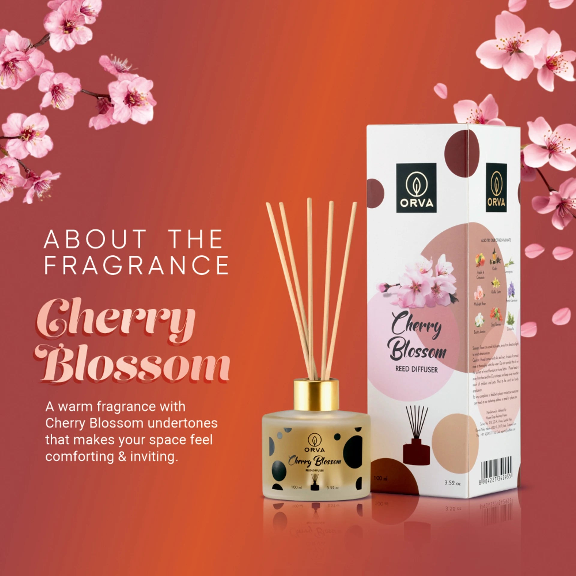CHERRY BLOSSOM Reed Diffuser Fragrance Include Diffuser Oil | 100ml