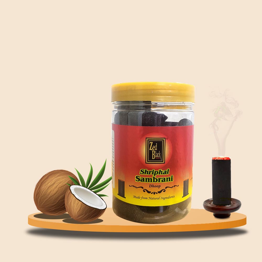 Zed Black Shriphal Sambrani Dhoop Sticks , Made from Natural Ingredients - Combo Dhoop Sticks - Pack of 2
