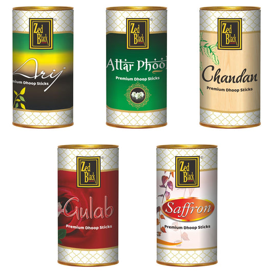 Dhoop Stick Combo of 5 Tin Packing in 5 Uplift Fragrances