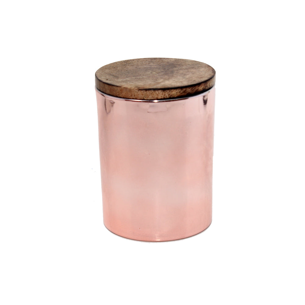 Ampliscent Exotic Candles Collection- Sandalwood Vanilla (Copper Metallic Finish Glass)