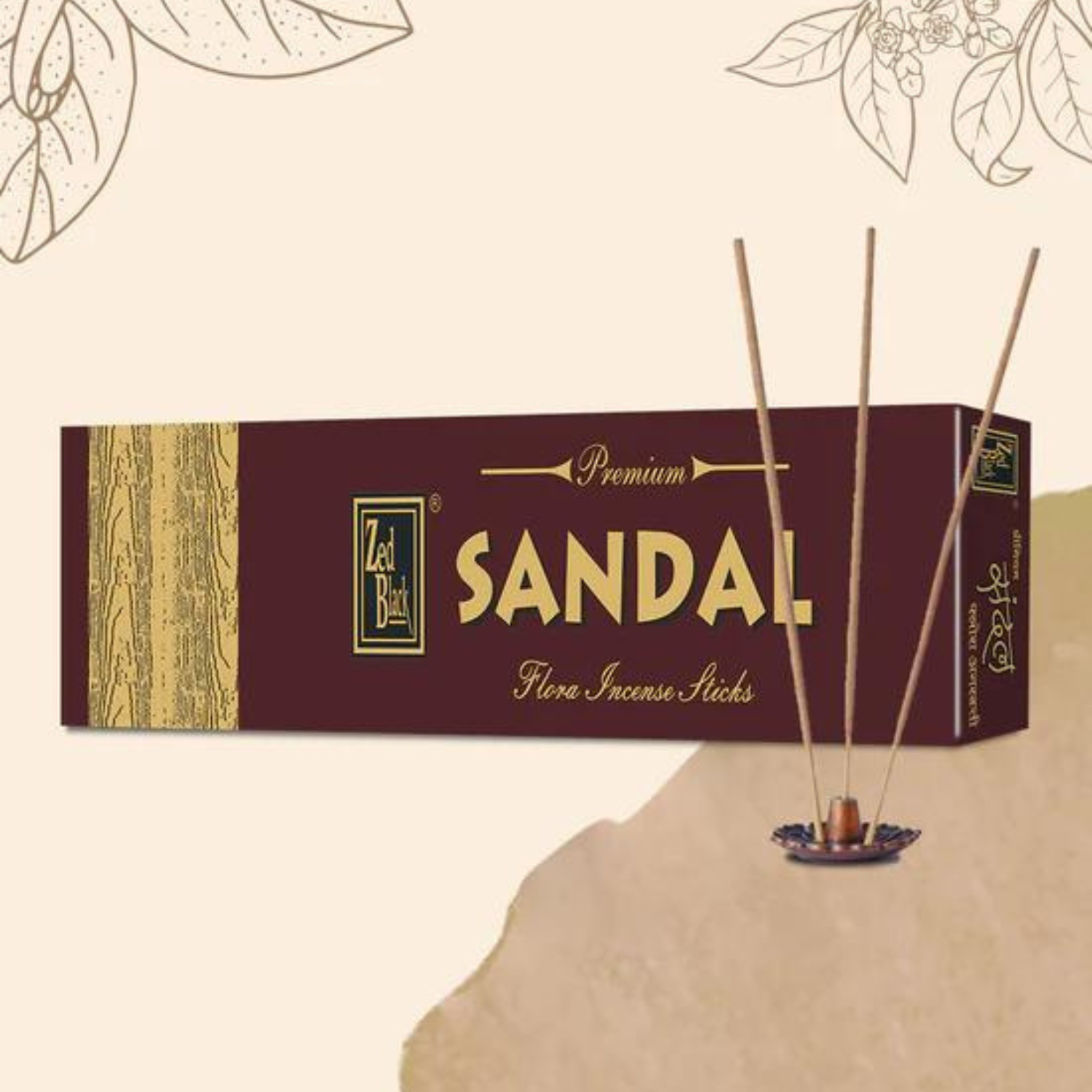 Sandal Premium Hand Rolled Sticks - Pack of 12 U