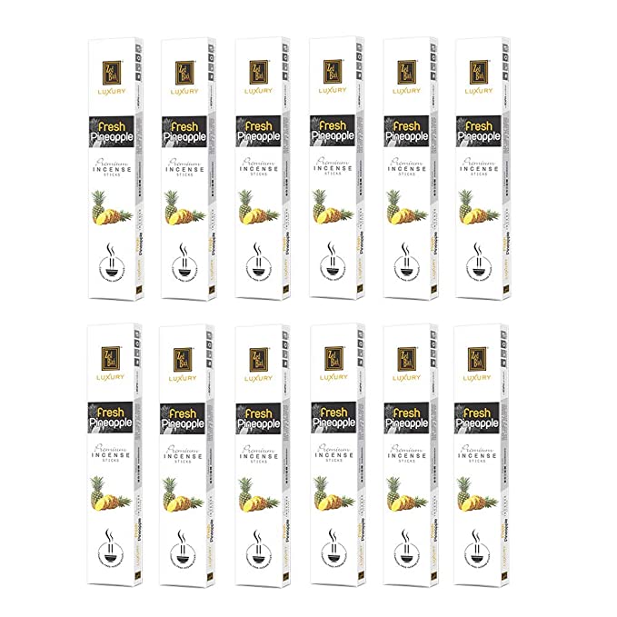 Luxury Pineapple Fragrance Agarbatti / Incense Sticks -: Pack of 12