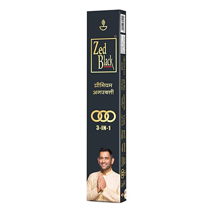 Zed Black 3 –in-1 Premium Agarbatti / Incense Sticks for Everyday Use Long lasting Mesmerizing Scent Sticks For Meditational or Religious Purpose - Pack of 2