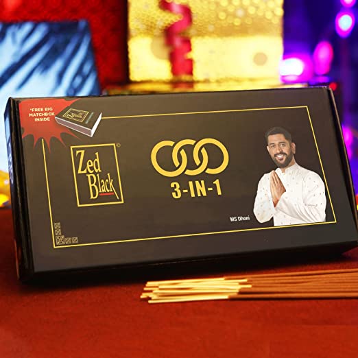 Zed Black 3 in 1 Monthly Pack Agarbatti / Incense Sticks - Aroma Sticks (Pack of 3)