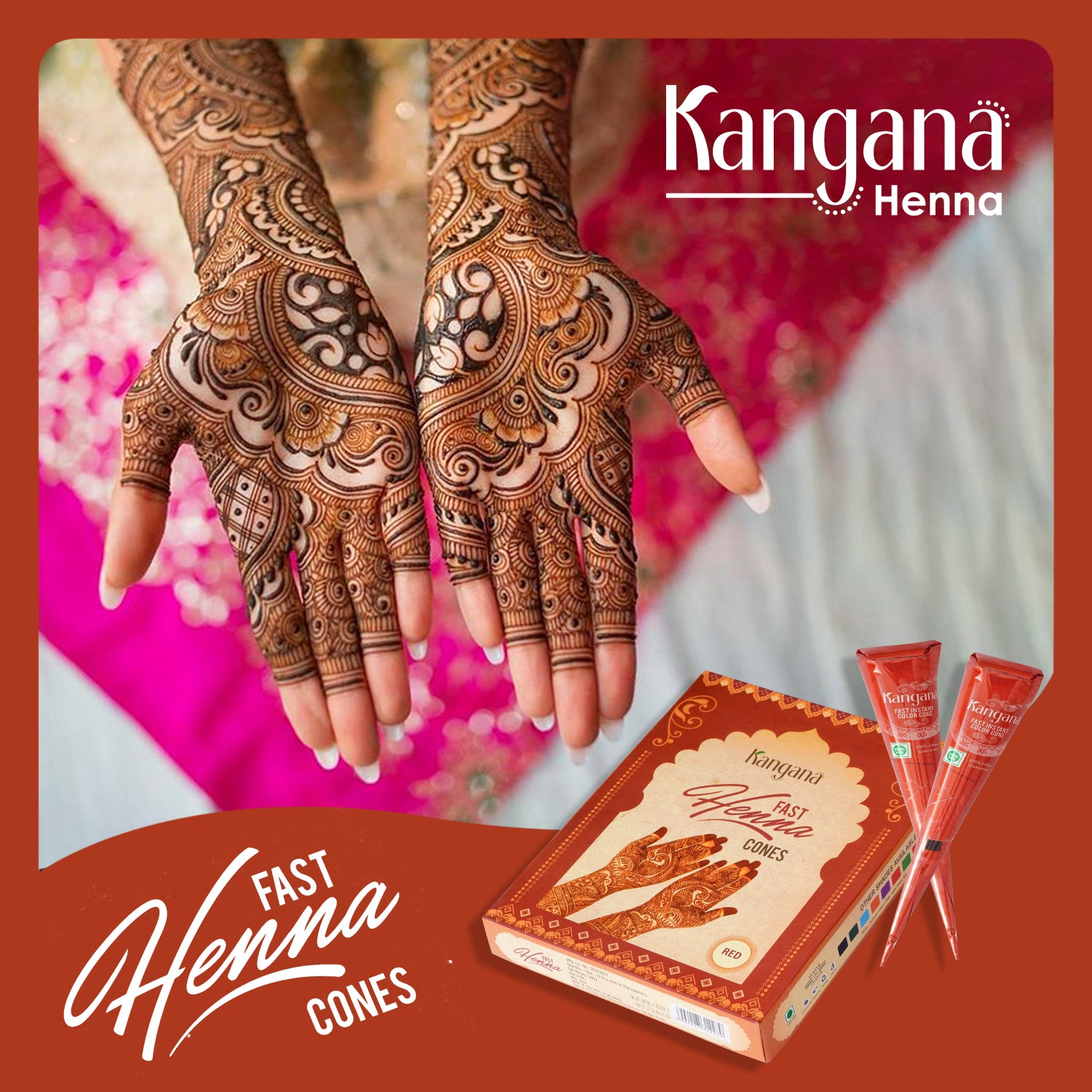 3 Pcs. Red Cone Vimal's Sehnaaz Instant Super Maroon Henna Mehndi Cone  | eBay