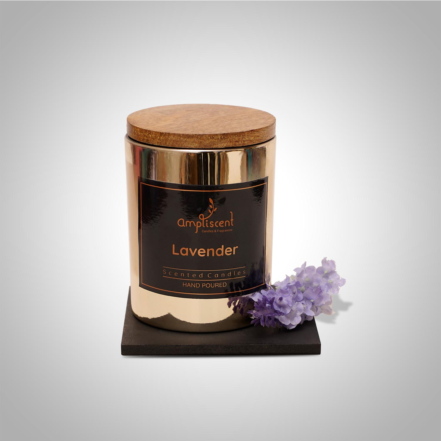 Ampliscent Exotic Candles Collection- Golden Metallic Finish Glass