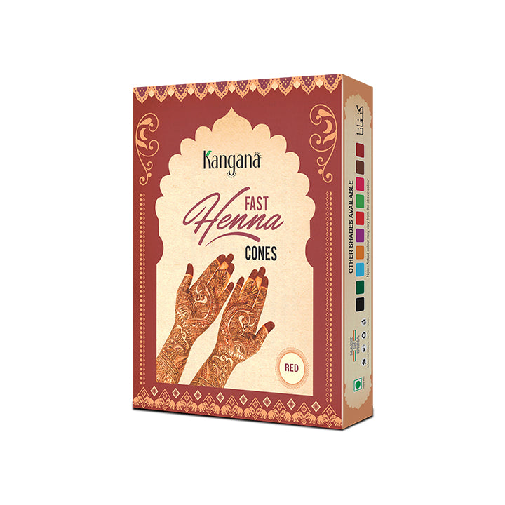Kangana Fast Henna Red Cones Quick to Apply For Flawless Hand Zed Black