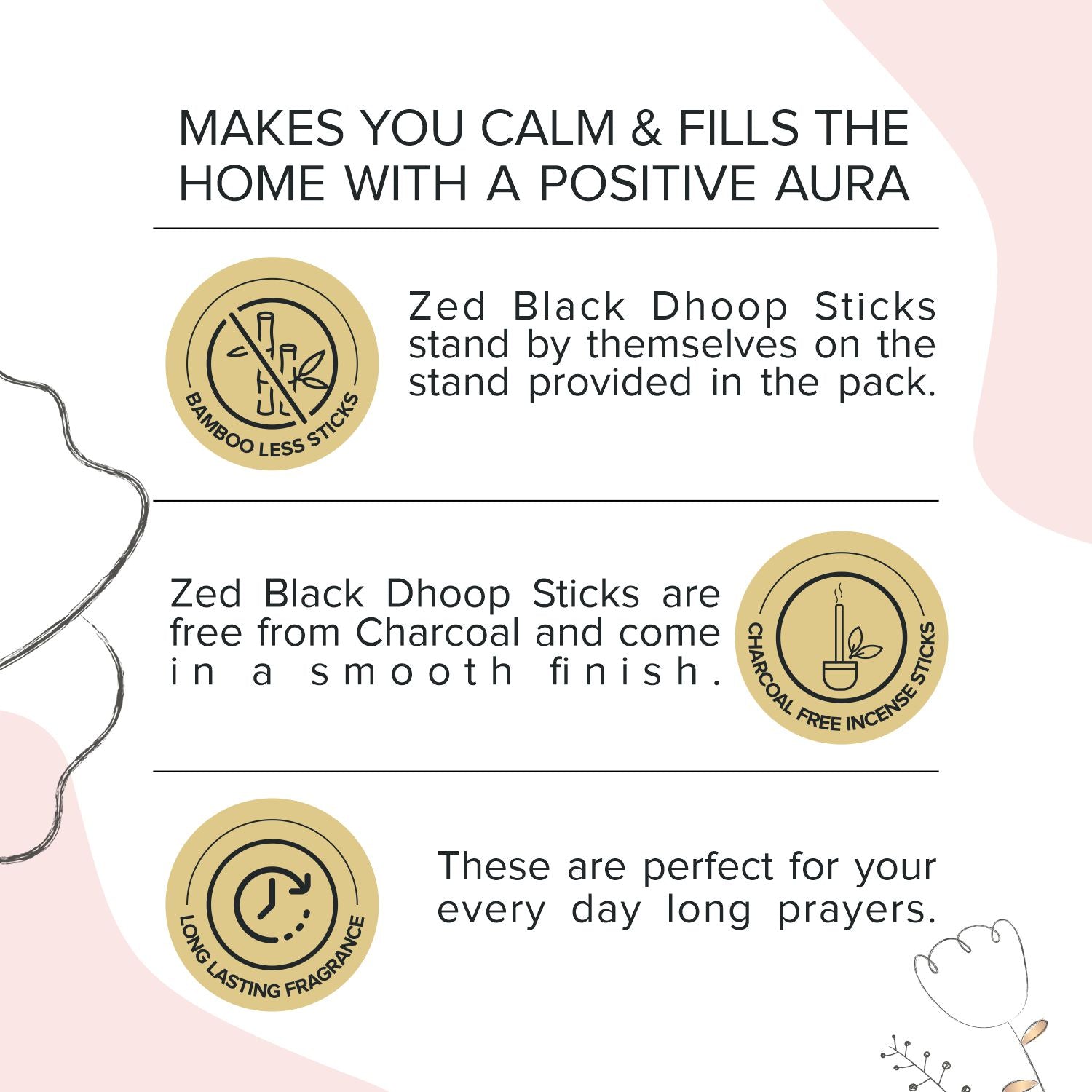 Parfum Black Dhoop Sticks (Bambooless)