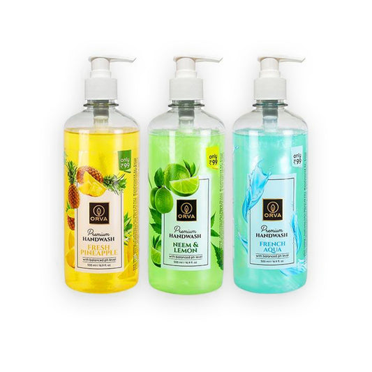 Orva Hand Wash 500 ml Each Combo of 3 For Hygienic Hands