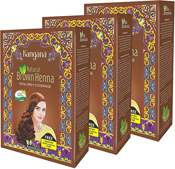 Kangana Natural Brown Henna (Pack of 3) Zed Black
